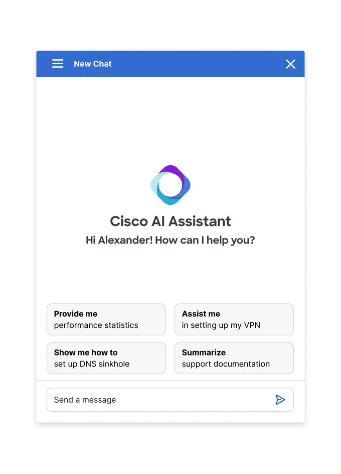 Floating assistant panel in its landing state, with suggested prompts.